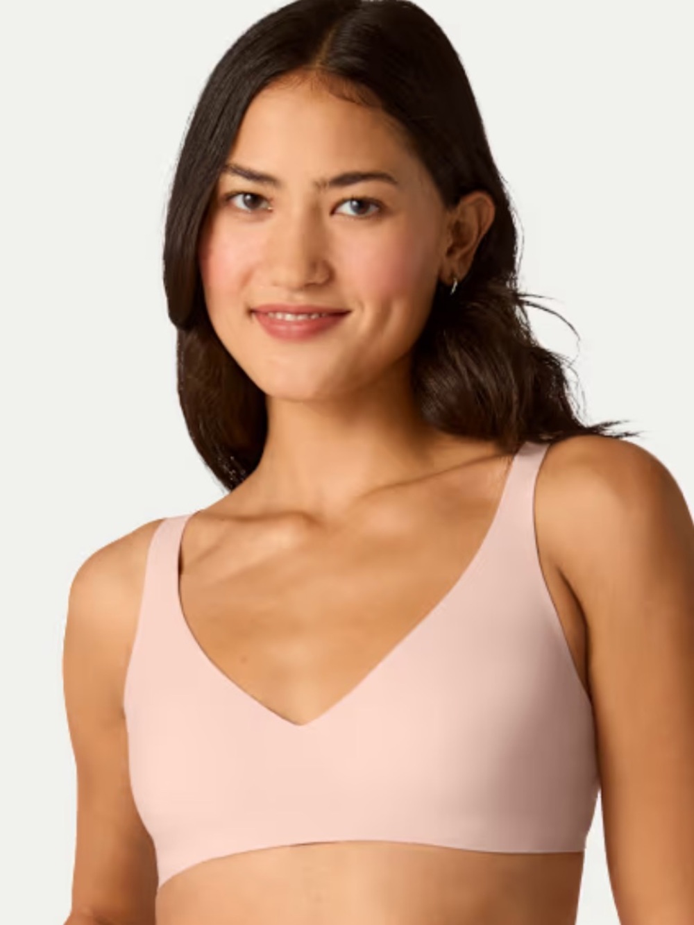 Bombas No Show Plunge Bralette In Pink Sandstone S